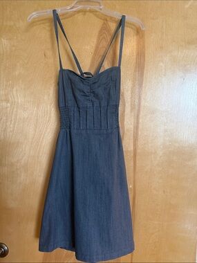 Rip curl Sleeveless Dark Blue Denim Sundress with Smocked Waist